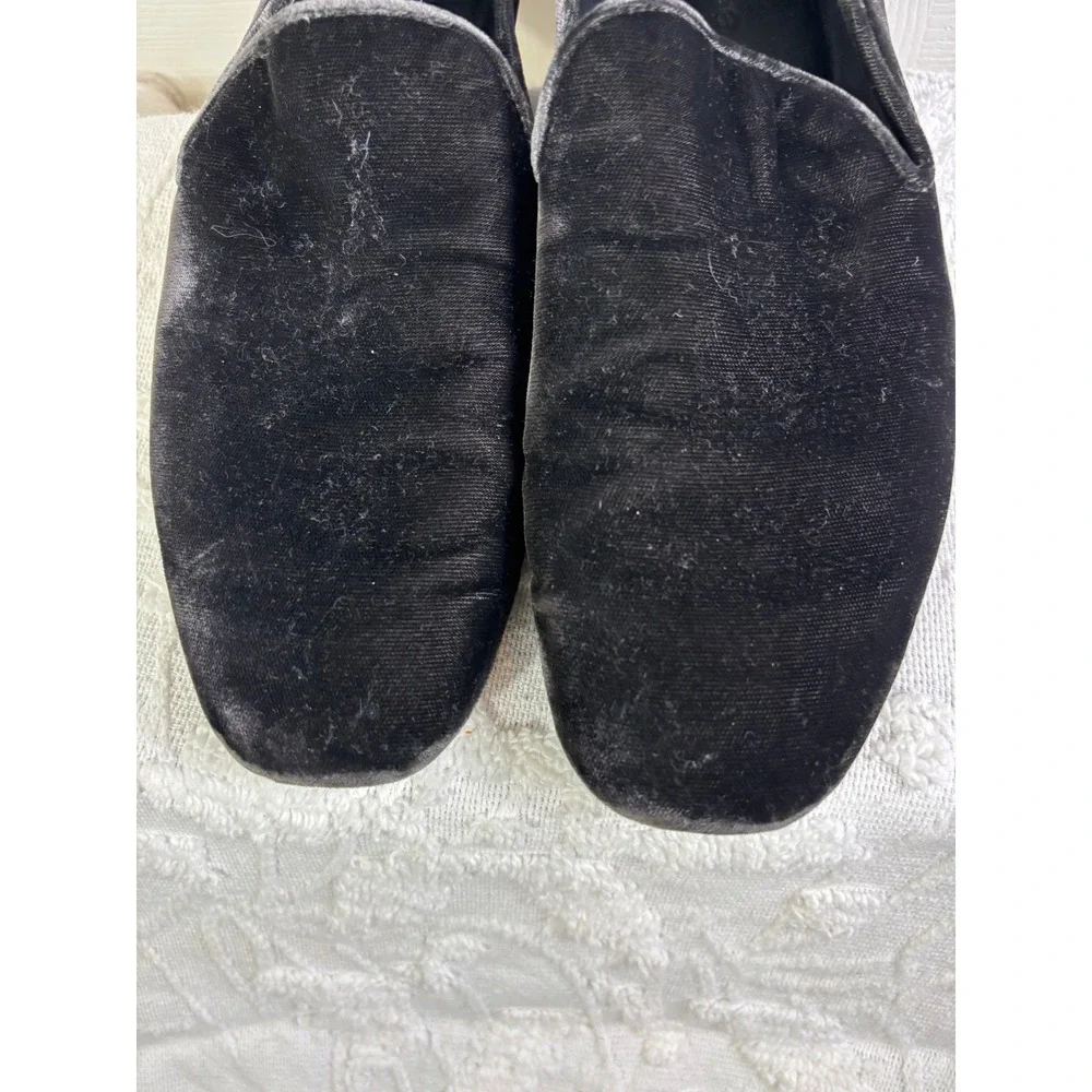 Vince Black Velvet Loafers Slip On Shoes Minimalist Comfort Casual 7‎